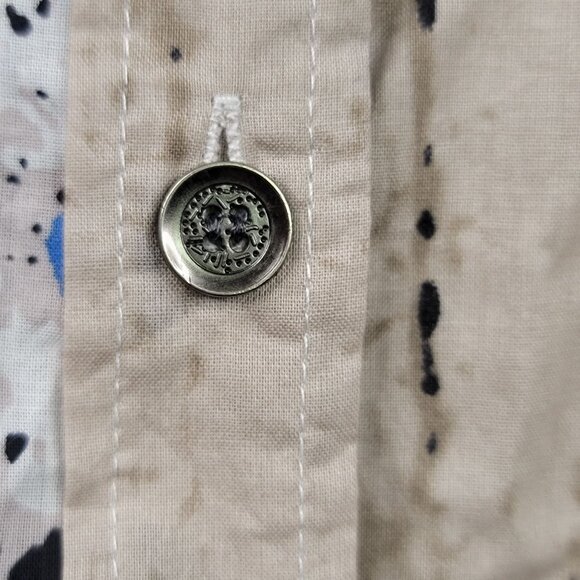 FDJ French Dressing Jeans Womens Button-Up Shirt Size 6 Blue Beige Abstract - Picture 12 of 16